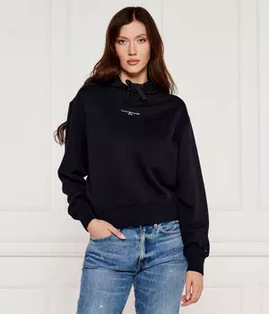 Толстовка женская Tommy Hilfiger короткая с капюшоном, синий