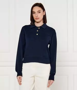 Толстовка женская Tommy Hilfiger с воротником на пуговицах, синий