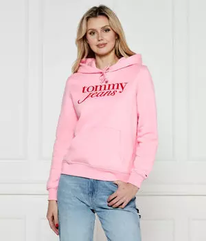 Толстовка женская Tommy Jeans с надписью, розовый