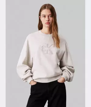 Толстовка женские Calvin Klein Jeans с круглым вырезом, белый