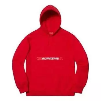 Толстовка zip pouch hooded sweatshirt 'red white' Supreme, красный