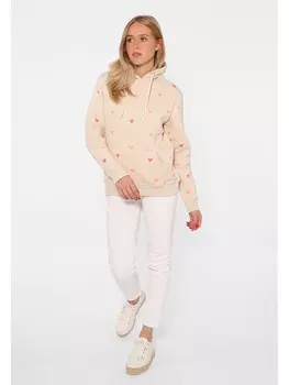 Толстовка Zwillingsherz Hoodie Hearts, бежевый