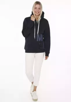 Толстовка Zwillingsherz ""Мойн", "Мойн" с пайетками, капюшон, цвет морской волны