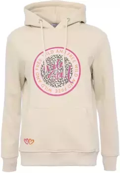 Толстовка Zwillingsherz с анималистическим принтом и стразами спереди, бежевый