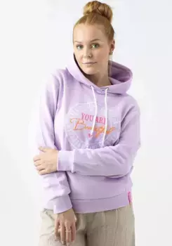 Толстовка Zwillingsherz с капюшоном и принтом спереди и сзади, цвет Flieder