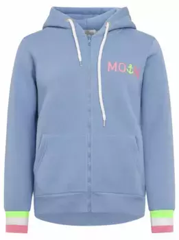 Толстовка Zwillingsherz с капюшоном, принтом сзади и детальным принтом спереди, голубой