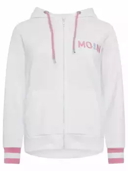 Толстовка Zwillingsherz с капюшоном, принтом сзади и детальным принтом спереди, белый