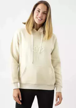 Толстовка Zwillingsherz с капюшоном, шнур с надписью, бежевый