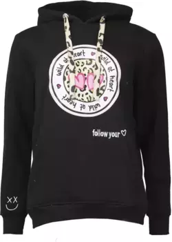 Толстовка Zwillingsherz с леопардовым принтом на завязках, черный