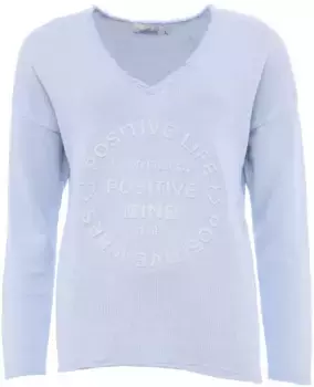 Толстовка Zwillingsherz, V-образный вырез, потертый вид, слегка потертый, голубой