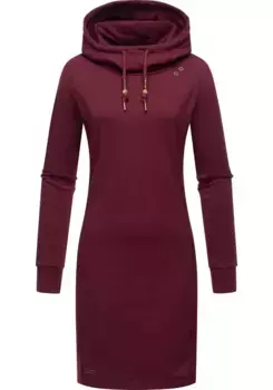 Толстовое платье в стиле рэгвир "Sabreen", хлопковое платье с длинными рукавами и капюшоном Ragwear, красный