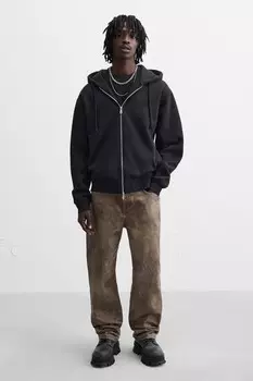 Толстые ботинки на шнуровке ZARA, черный