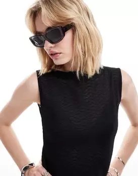 Толстые коричневые солнцезащитные очки «кошачий глаз» Weekday Skye черепахового цвета