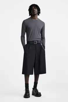 Толстые кожаные туфли ZARA, черный
