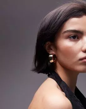 Толстые золотые серьги-кольца Topshop Edie