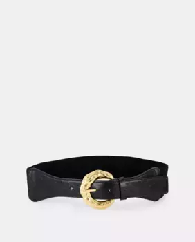 Толстый эластичный ремень с гравированной пряжкой Tintoretto, черный