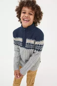 Толстый джемпер с полуворотом Fat Face, серый