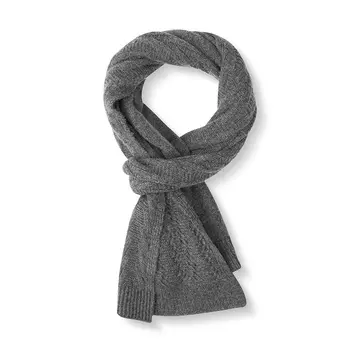 Толстый шерстяной шарф Deep Breath вязаный, темно-синий