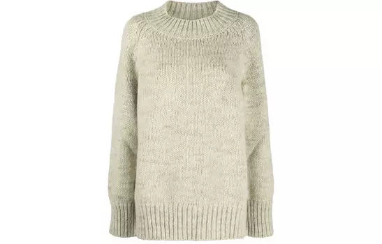 Толстый вязаный джемпер с круглым вырезом Maison Margiela, Beige Gray