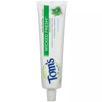 Tom's of Maine, Натуральная защита от кариеса, свежесть! с зубной пастой с фтором, охлаждающая перечная мята, 133 г (4,7 унции)