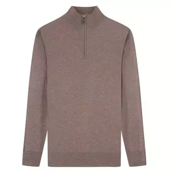 Tom Baine Мужской кашемировый свитер приталенного кроя на молнии на четверть, коричневый