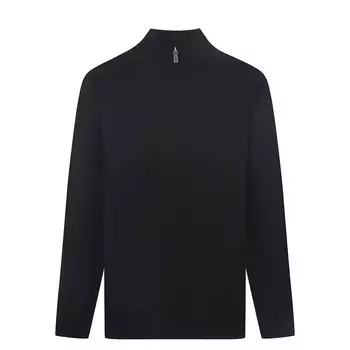 Tom Baine Мужской кашемировый свитер приталенного кроя на молнии на четверть, черный