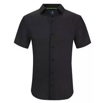 Tom Baine Slim Fit рубашка мужская с коротким рукавом Performance Stretch Button Down, черный