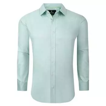 Tom Baine Solid Linen Feel Мужская рубашка с длинным рукавом, зеленый