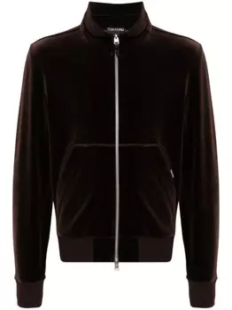 TOM FORD бархатная толстовка на молнии, коричневый
