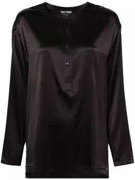 TOM FORD блузка с воротником-стойкой, черный