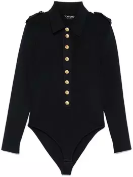 TOM FORD боди в рубчик, синий