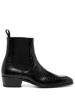 TOM FORD ботинки с тиснением под крокодила, черный