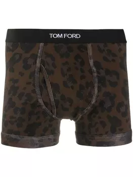 TOM FORD боксеры с леопардовым принтом, черный