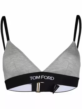 TOM FORD бюстгальтер с логотипом, серый