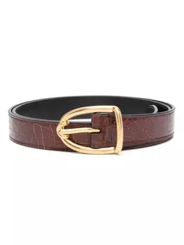 TOM FORD crocodile-effect leather belt, коричневый