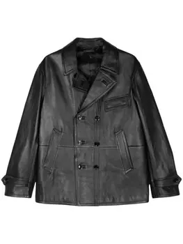 TOM FORD двубортная кожаная куртка, черный