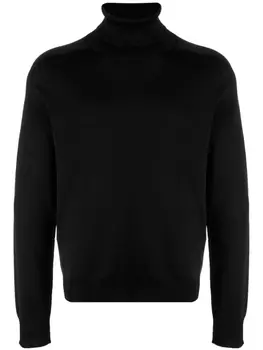 TOM FORD джемпер из смесового шелка с высоким воротником, черный