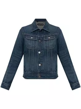 TOM FORD джинсовая куртка с логотипом, синий