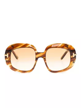 TOM FORD Eyewear Icon Round солнцезащитные очки, коричневый