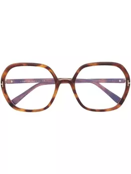 TOM FORD Eyewear массивные очки черепаховой расцветки, коричневый