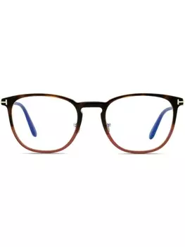 TOM FORD Eyewear очки Blue Block в квадратной оправе, коричневый