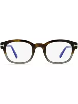 TOM FORD Eyewear очки Blue Block в квадратной оправе, коричневый
