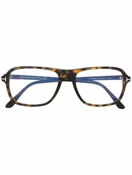 TOM FORD Eyewear очки FT5806B в прямоугольной оправе, коричневый