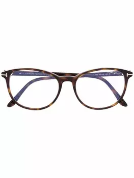 TOM FORD Eyewear очки FT5810 в овальной оправе, коричневый