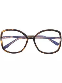 TOM FORD Eyewear очки FT5845B в массивной оправе, коричневый