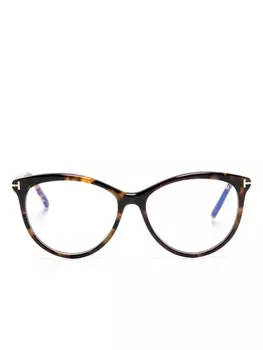 TOM FORD Eyewear очки FT5990B в круглой оправе, коричневый