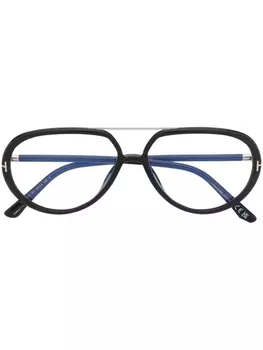 TOM FORD Eyewear очки-пилоты с металлическим декором, черный