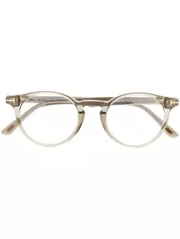 TOM FORD Eyewear очки TF5557B в круглой оправе, нейтральный цвет