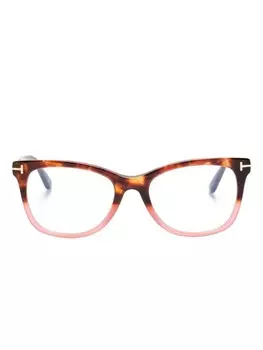 TOM FORD Eyewear очки трапециевидной формы, коричневый