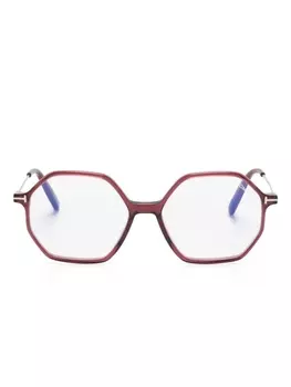 TOM FORD Eyewear очки в геометричной оправе, красный